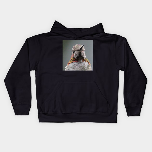 Hummingbird upclose Kids Hoodie by SandiLin